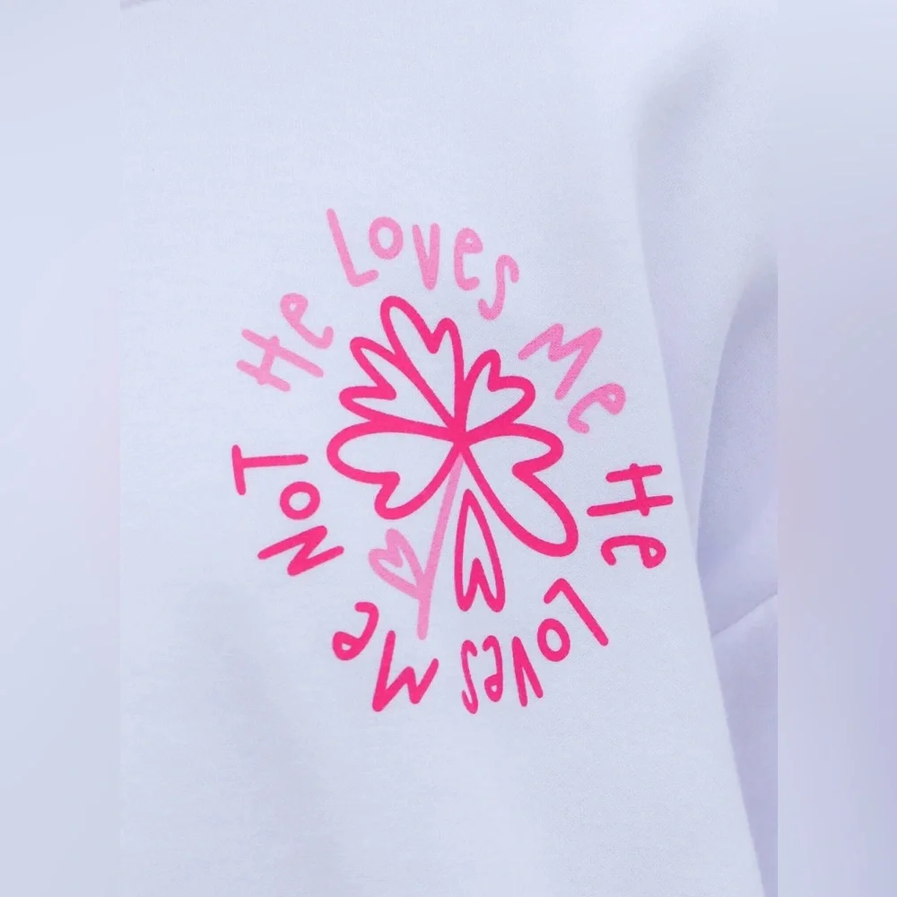 NWT He Loves Me, He Loves Me Not Sweatshirt